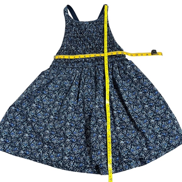 Free People Petunia Smocked Mini Jumper Dress Floral Open Back Blue Summer Sz XS - Picture 9 of 16